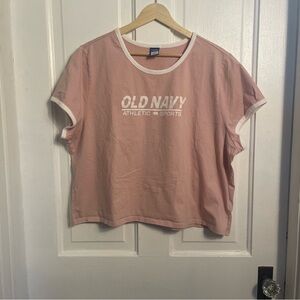 Women’s Old Navy ‘94 Reissue Pink Logo Crop T-Shirt Size XXL